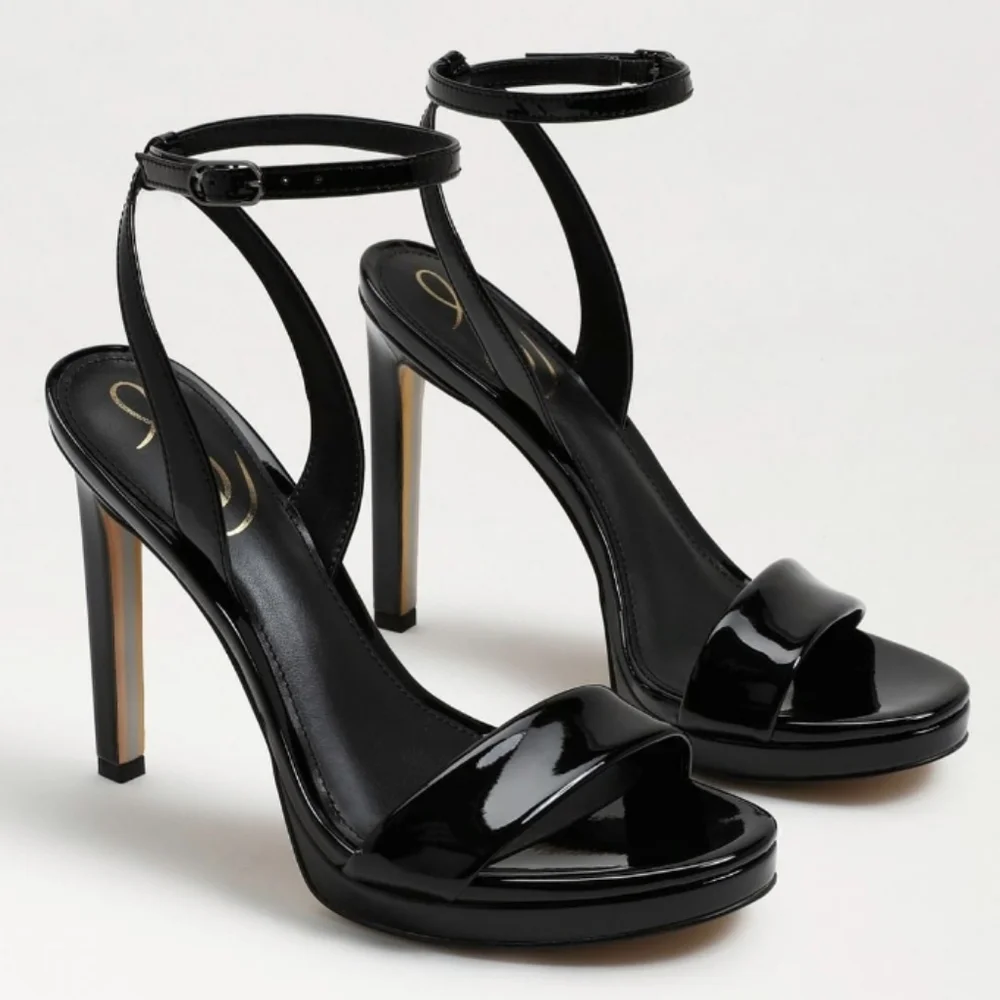 Sam Edelman Jade Strappy Heel Sandals Black -10 - Picture 1 of 11